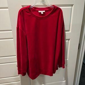 Red velour top